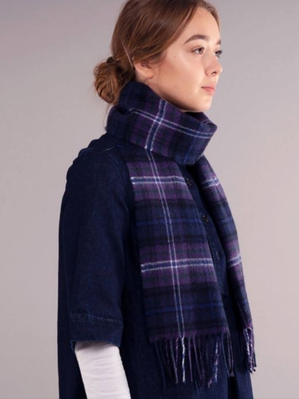 NWT Lochcarron Of Scotland Lambswool Scarf Scotland Forever Modern Tartan - Picture 2 of 11